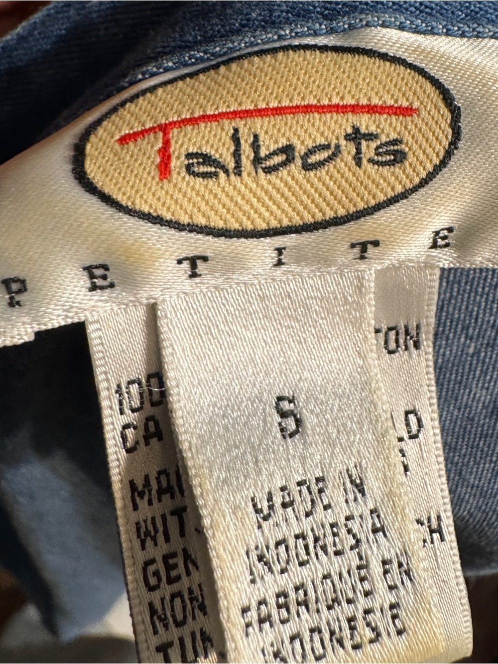 Talbots Blue Denim Ruffle-Trim Button Front Top - Picture 5 of 6